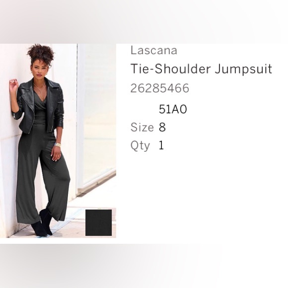 Lascana from Victoria’s Secret Black Tie Shoulder Jumpsuit Size 8 - Picture 12 of 12